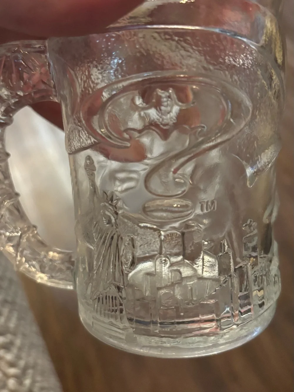 1995 McDonald’s Batman Forever Embossed Glass Mug Batman DC Comics Collectible C
